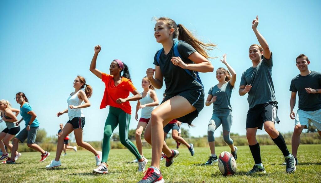 Nastolatki uprawiający sport