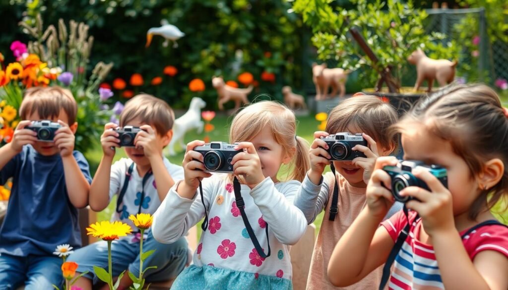 dzieci fotografujące