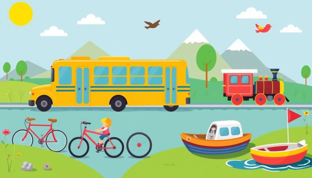 środki transportu na wycieczkę